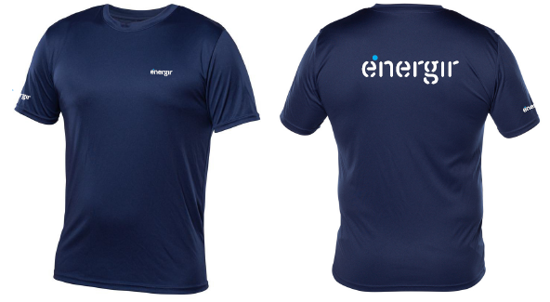 Image de T-shirt de polyester marine pour homme