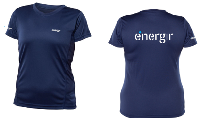 Image de T-shirt de polyester marine pour femme