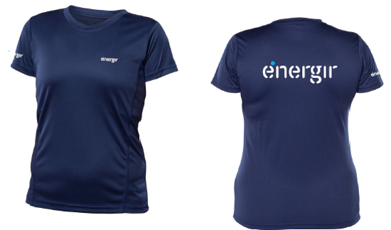 Image de T-shirt de polyester marine pour femme
